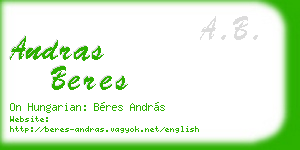 andras beres business card